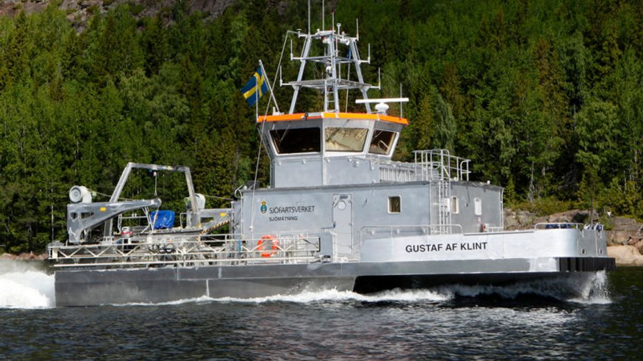 Inspektionsfartyget Gustav af Klint från Sjöfartsverket till sjöss.